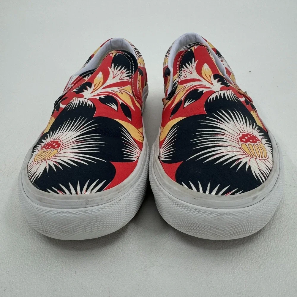 Vans Off the Wall Skate Shoes WOMENS Multicolor Tropical Print Slip On SIZE 8.5